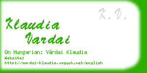 klaudia vardai business card