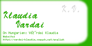 klaudia vardai business card